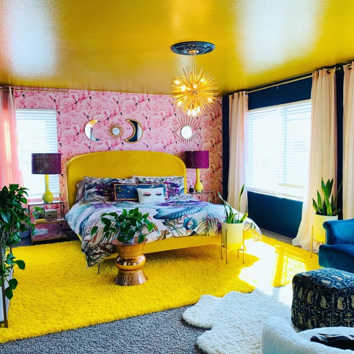 Pink and yellow bedroom sale